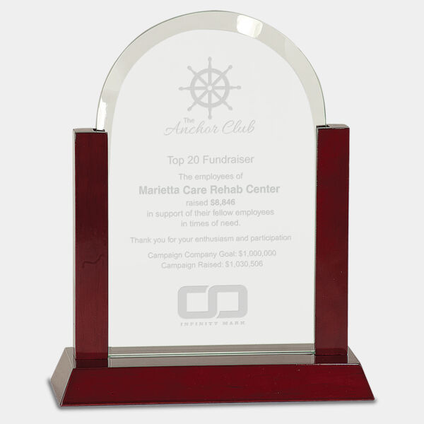 9" Gateway Jade Dome Glass Award with Finish Base Thumbnail