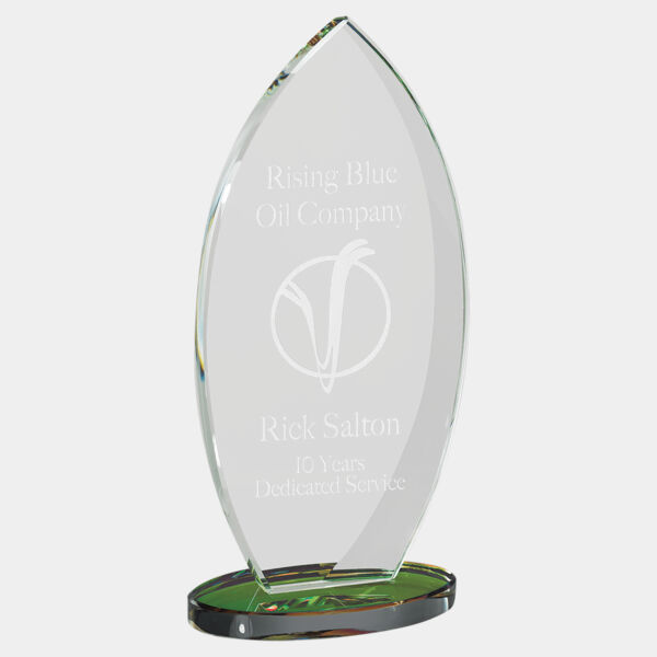 9 7/8" Flame Series Glass Award with Prism-Effect Base Thumbnail