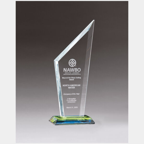 3 3/8" x 8 3/4" x 3/8" Thick Zenith Series Glass with Prism-Effect Base Thumbnail