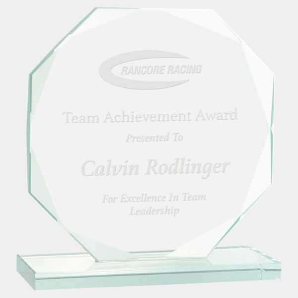 6" Octagon Jade Glass Award Thumbnail