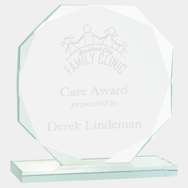 6 1/2" Octagon Jade Glass Award Thumbnail