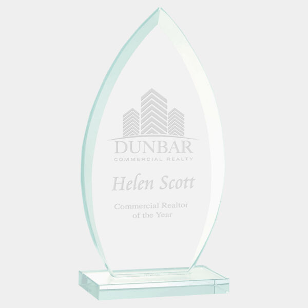 8 3/4" Oval Jade Glass Award Thumbnail