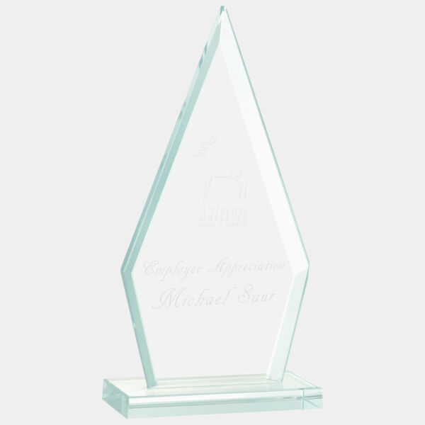 7 1/2" Triangle Jade Glass Award Thumbnail