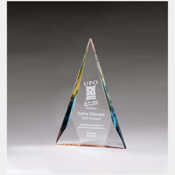 8 3/8" x 12" x 1 1/8" (Tapered) Diamond Series Crystal with Prism-Effect Thumbnail