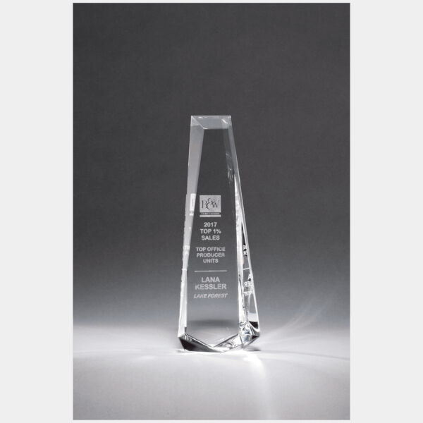 5 1/8" x 11" x 2" (Tapered) Crystal Obelisk Thumbnail