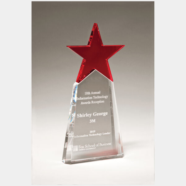 4 1/8" x 9 1/8" Crystal Star on Crystal Base Thumbnail