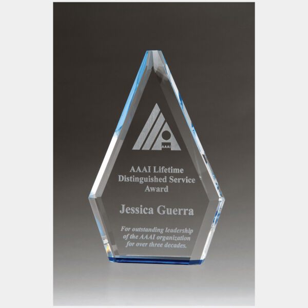 5 7/8" x 9" Flame Series Crystal Award with Accen ted Bottom Thumbnail