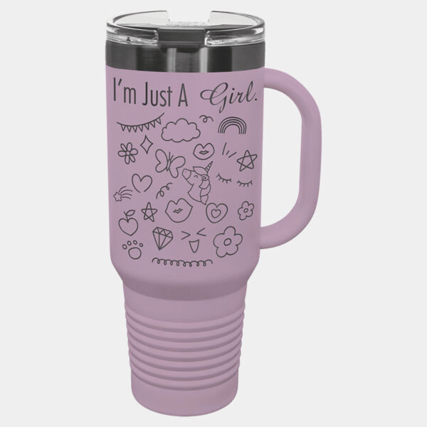 Polar Camel 40 oz. Moody Lilac/ Travel Mug with Handle & Straw Thumbnail