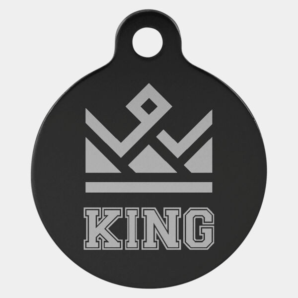 1" Laserable Anodized Aluminum Round Pet Tag with Tab Thumbnail