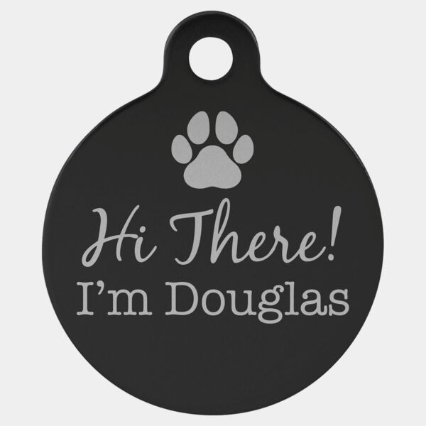 1 1/4" Laserable Anodized Aluminum Round Pet Tag with Tab Thumbnail