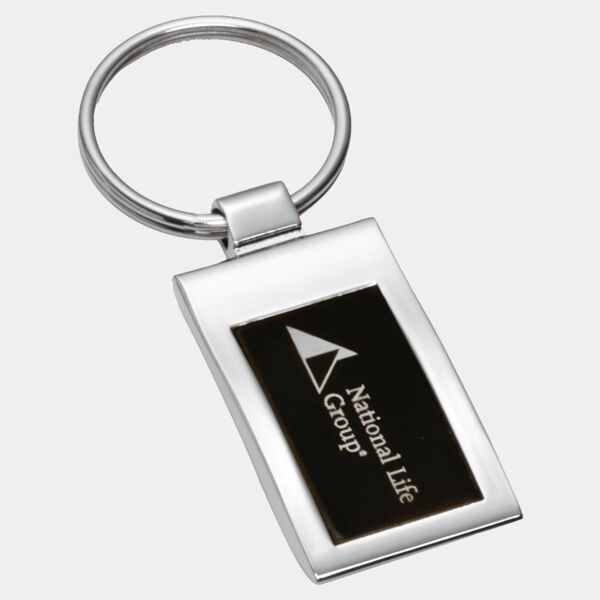 1" x 3 1/4" Plated Key Ring with Aluminum Insert Thumbnail