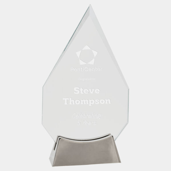 8 1/2" Diamond Platinum Glass with Full Metal Base Thumbnail