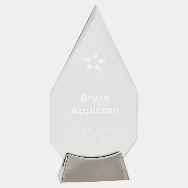 9 1/4" Diamond Platinum Glass with Full Metal Base Thumbnail