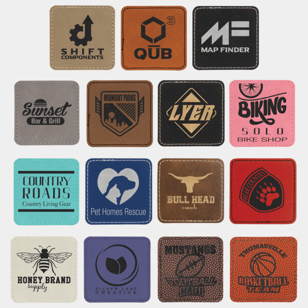 2 1/2" x 2 1/2" Square Laserable Leatherette Patch with Kota Pro Adhesive Thumbnail