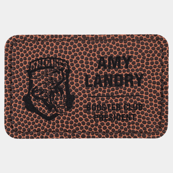 3" x 2" Football Laserable Leatherette Rectangle Patch with Kota Pro Adhesive Thumbnail