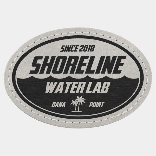 3" x 2" Light Premier Laserable Leatherette Oval Patch with Kota Pro Adhesive - Creekside Collection Thumbnail
