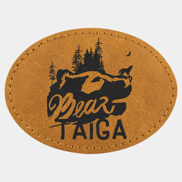 Oval Patch with Kota Pro Adhesive - Laserable Leatherette, Creekside Collection 3 1/2" x 2 1/2" Thumbnail