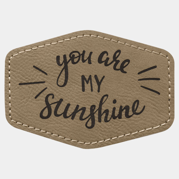 3 1/2" x 2 1/2" Laserable Leatherette Hex Patch with Kota Pro Adhesive Thumbnail