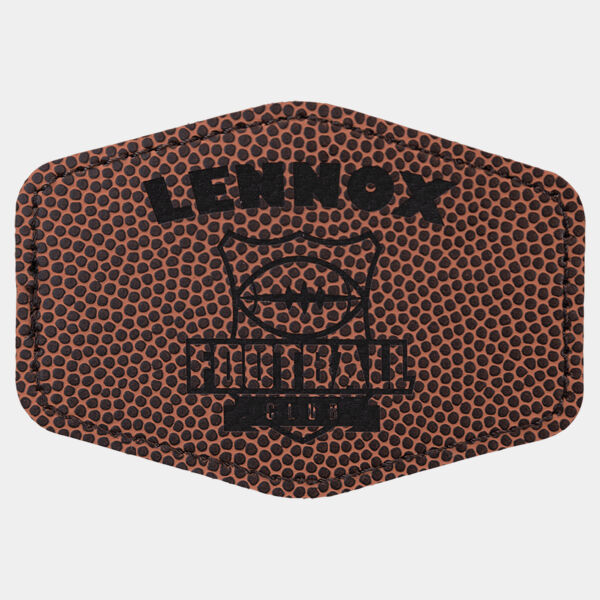 3 1/2" x 2 1/2" Football Laserable Leatherette Hex Patch with Kota Pro Adhesive Thumbnail