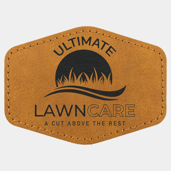 Hex Patch with Kota Pro Adhesive - Laserable Leatherette, Creekside Collection 3 1/2" x 2 1/2" Thumbnail