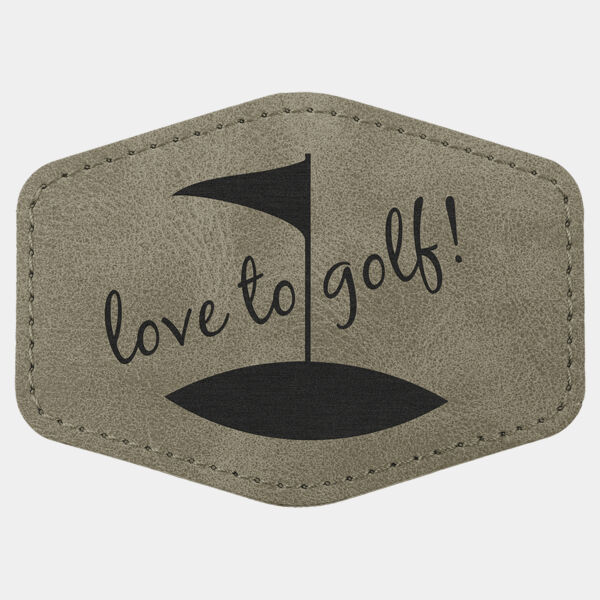 Hex Patch with Kota Pro Adhesive - Laserable Leatherette, Creekside Collection, 3 1/2" x 2 1/2", Light Thumbnail