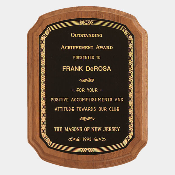 7" x 8" Coventry Series American Plaque with Border Laserable Brass Plate Thumbnail