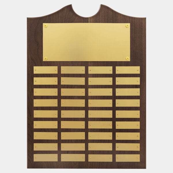 14" x 20"/Plates 7/8" x 2 3/4" American 36 Plate Perpetual Plaque with Brushed Brass Plates Thumbnail