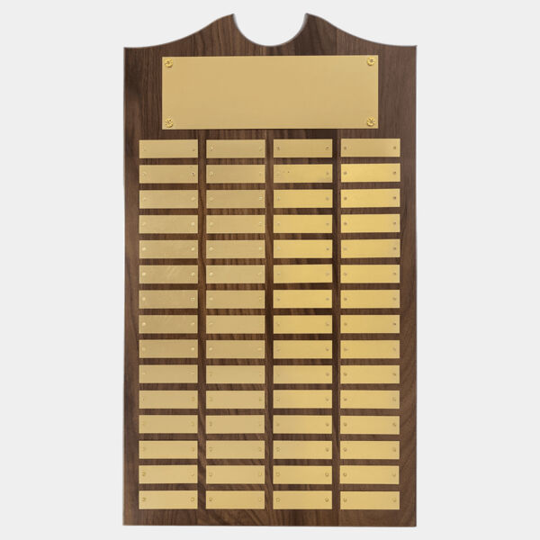 14" x 25"/Plates 7/8" x 2 3/4" American 60 Plate Perpetual Plaque with Brushed Brass Plates Thumbnail