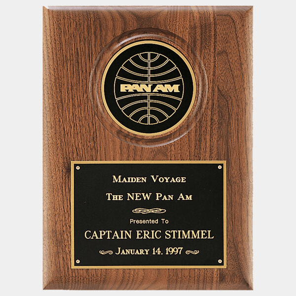 9" x 12" American Plaque with 4" Diameter Disc and Brass Plate Thumbnail