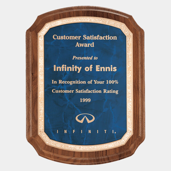 9" x 12" Coventry Series American Plaque with Border Sapphire LaserFX Plateteel Plate Thumbnail