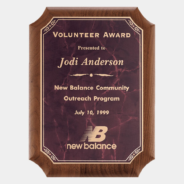 7" x 8" American Plaque with Border Ruby Marble LaserFX Plate Thumbnail