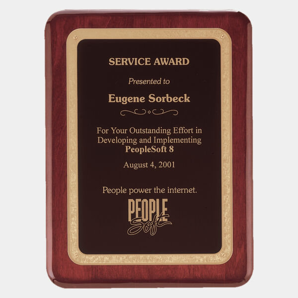 12" x 15" Piano Finish Plaque with Florentine Design LaserFX Plate Thumbnail