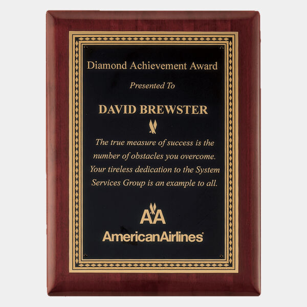 8" x 10 1/2" Airflyte Premium Piano Finish Plaque with Border LaserFX Plate Thumbnail