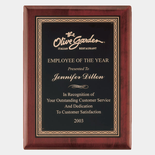 8" x 10 1/2" Airflyte Premium Piano Finish Plaque wtih Border Laserable Brass Plate Thumbnail