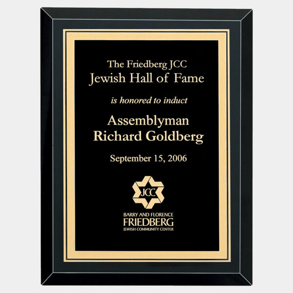 7" x 9" Airflyte Premium Mirror Glass Plaque with Florentine Border LaserFX Plate Thumbnail