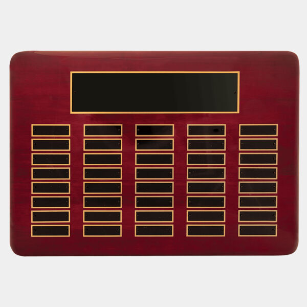 11" x 21"/Plates 7/8" x 2 3/4" Piano Finish 40 Plate Perpetual Plaque with Brass Plates Thumbnail