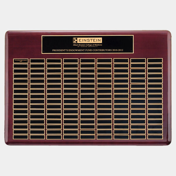 22" x 30"/Plates 7/8" x 2 3/4" Piano Finish 120 Plate Perpetual Plaque with Brass Plates Thumbnail