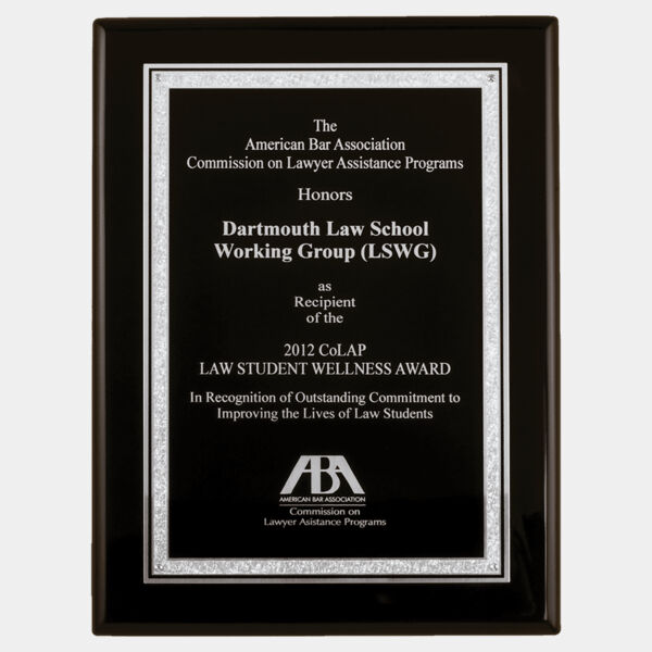 7" x 9" Airflyte Piano Finish Plaque with Laser Engravable Aluminum Florentine Border Plate Thumbnail