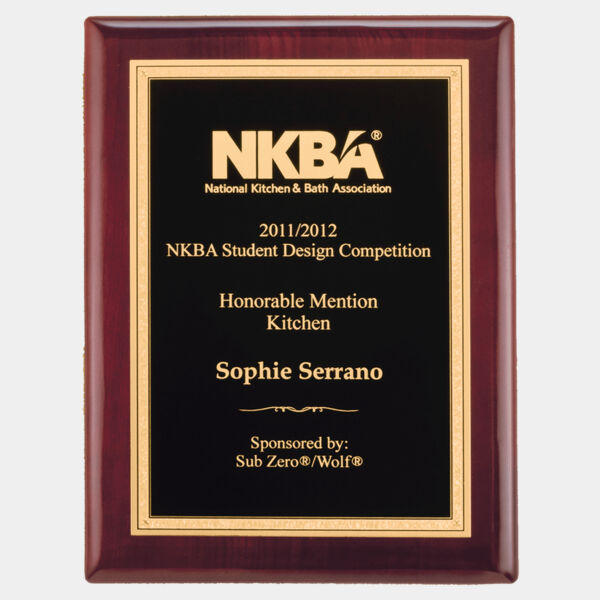 11" x 14" Airflyte Piano Finish Plaque with Textured Florentine Border LaserFX Plate Thumbnail