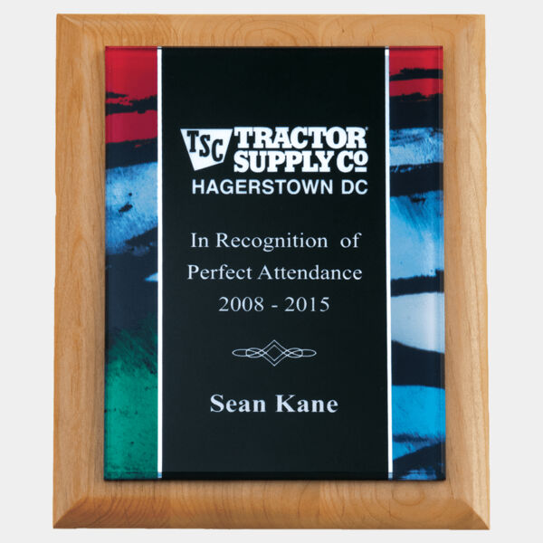 8" x 10" Airflyte Natural Plaque with Stained Glass Border Acrylic Plate Thumbnail