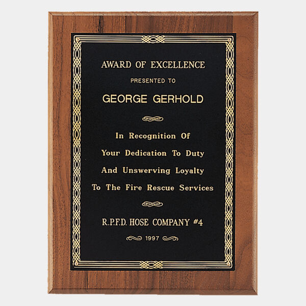 8" x 10" Laserable Border Plate on an American Plaque - Sheffield Series Thumbnail