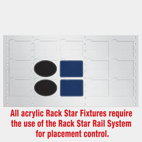 3 1/2" x 2 1/2" Rectangle/Oval Laserable Leatherette Patch Fixture-Holds 15 Thumbnail