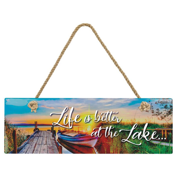 11 3/4" x 4" Sublimatable Rectangle Ceramic Wall Decor with String Thumbnail