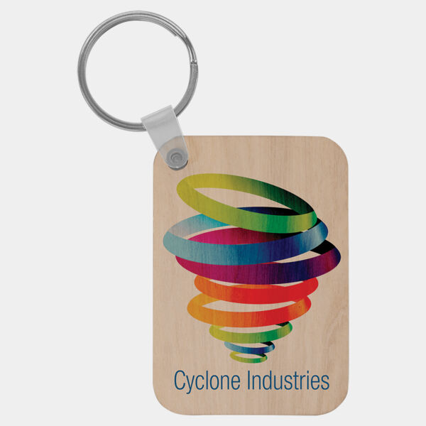 2 5/8" x 1 7/8" Rectangle Sublimatable Wood Keychain Thumbnail