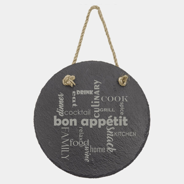 7" Round Slate Decor with Hanger String Thumbnail