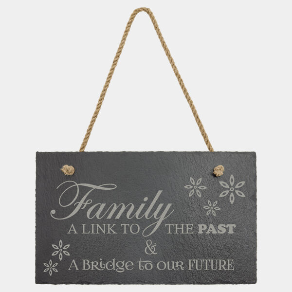 11 3/4" x 7" Rectangle Slate Decor with Hanger String Thumbnail