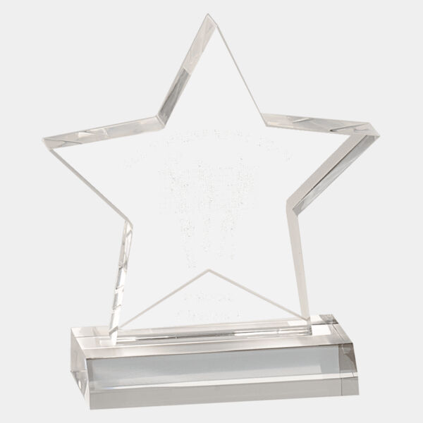 5" x 5" Star Acrylic Award with 4" Base Thumbnail