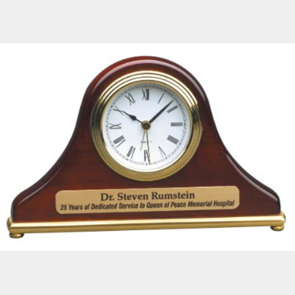 7 1/2" x 4 1/2" Piano Finish Mantel Desk Clock Thumbnail