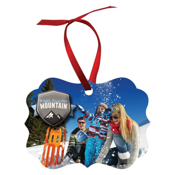 3.95" x 2.76" Gloss Unisub Aluminum Benelux Ornament, 2-Sided Thumbnail