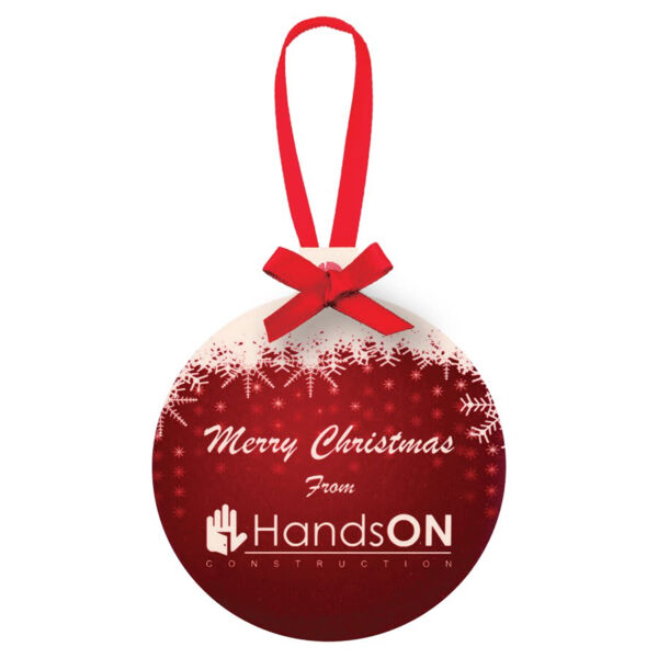 3" x 3.37" Gloss Unisub Aluminum Ball Ornament, 2-sided Thumbnail